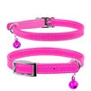 Ошейник для котов кожаный WAUDOG Glamour с QR паспортом, без украшений, Ш 9 мм, Дл 17-20 см, розовый - 1