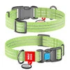 Ошейник для собак из восстановленного хлопка WAUDOG Re-cotton с QR паспортом, светоотражающий, пластиковый фастекс, Ш 20 мм, Дл 24-40 см, салатовый - 1