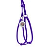 Шлея з повідцем для собак шкіряна WAUDOG Glamour з QR паспортом, кругла, Д 6 мм, А 26-46 см, В 30-50 см, фіолетова - 2