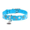 Нашийник для собак шкіряний WAUDOG Glamour з QR паспортом, візерунок "Зірочка", що світиться/світловідбиваючий, Ш 20 мм, Дл 30-39 см, блакитний - 2