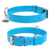 Нашийник для собак шкіряний WAUDOG Glamour з QR паспортом, без прикрас, Ш 25 мм, Дл 38-49 см, блакитний - 1