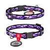 Нашийник для собак нейлоновий WAUDOG Nylon з QR паспортом, малюнок "Фіолетовий камо", пластиковий фастекс, Ш 10 мм, Дл 20-30 см - 1
