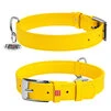 Нашийник для собак шкіряний WAUDOG Glamour з QR паспортом, без прикрас, Ш 25 мм, Дл 38-49 см, жовтий - 1