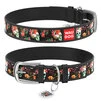 Ошейник WAUDOG Design с рисунком "Черепа", премиум кожа, металлическая пряжка (ширина 25 мм, длина 38-49 см), черный - 1