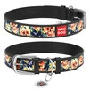 Ошейник WAUDOG Design с рисунком "Гламурные черепа", премиум кожа, металлическая пряжка (ширина 15 мм, длина 27-36 см), черный - 1