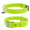 Нашийник для собак шкіряний WAUDOG Glamour з QR паспортом, без прикрас, Ш 20 мм, Дл 30-39 см, салатовий - 1