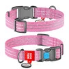 Нашийник для собак з відновленого бавовни WAUDOG Re-cotton з QR паспортом, світловідбиваючий, пластиковий фастекс, Ш 15 мм, Дл 23-35 см, рожевий - 1