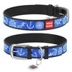 Ошейник WAUDOG Design с рисунком "Морская фантазия", премиум кожа, металлическая пряжка (ширина 12 мм, длина 21-29 см), черный - 1