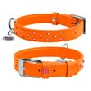 Ошейник для собак кожаный WAUDOG Glamour с QR паспортом, с клеевыми стразами, Ш 25 мм, Дл 38-49 см, оранжевый - 1