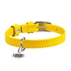 Нашийник для собак шкіряний WAUDOG Glamour з QR паспортом, без прикрас, Ш 15 мм, Дл 27-36 см, жовтий - 2