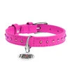 Ошейник для собак кожаный WAUDOG Glamour с QR паспортом, с клеевыми стразами, Ш 12 мм, Дл 21-29 см, розовый - 2