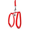 Шлея з повідцем для собак шкіряна WAUDOG Glamour з QR паспортом, Ш 12 мм, А 25-33 см, В 35-43 см, червоний - 2
