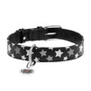 Ошейник для собак кожаный WAUDOG Glamour с QR паспортом, узор "Звёздочка", светящийся/светоотражающий, Ш 20 мм, Дл 30-39 см, черный - 2