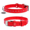 Ошейник для собак кожаный WAUDOG Glamour с QR паспортом, с клеевыми стразами, Ш 15 мм, Дл 27-36 см, красный - 1