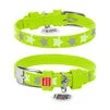Нашийник для собак шкіряний WAUDOG Glamour з QR паспортом, візерунок "Зірочка", що світиться/світловідбиваючий, Ш 12 мм, Дл 21-29 см, салатовий - 1