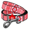 Поводок для собак нейлоновый WAUDOG Nylon, рисунок "Этно красный", регулируемый, Ш 25 мм, Дл 152-183 см - 1