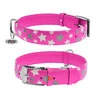 Ошейник для собак кожаный WAUDOG Glamour с QR паспортом, узор "Звёздочка", светящийся/светоотражающий, Ш 35 мм, Дл 46-60 см, розовый - 1