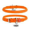 Нашийник для собак шкіряний WAUDOG Glamour з QR паспортом, круглий, Д 13 мм, Дл 45-53 см, оранжевий - 1