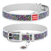 Ошейник WAUDOG Design с рисунком "Конфетти", премиум кожа, металлическая пряжка (ширина 15 мм, длина 27-36 см), белый - 1