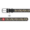 Ошейник WAUDOG Design с рисунком "Ромашки", премиум кожа, металлическая пряжка (ширина 35 мм, длина 46-60 см), черный - 2