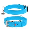 Нашийник для собак шкіряний WAUDOG Glamour з QR паспортом, без прикрас, Ш 35 мм, Дл 46-60 см, блакитний - 1