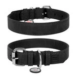 Ошейник для собак из искусственной кожи WAUDOG Eco с QR паспортом, Ш 20 мм, Дл 30-39 см, черный