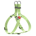 Шлея з відновленого бавовни WAUDOG Re-cotton з QR паспортом, світловідбиваюча, пластиковий фастекс, S, Ш 15 мм, Дл 40-55 см, салатовий