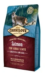 Сухой корм для взрослых кошек с чувствительным пищеварением Carnilove Salmon Sensitive &amp; Long Hair 400 г