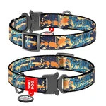 Ошейник для собак нейлоновый WAUDOG Nylon c QR паспортом, рисунок "Бэтмен Джинс", металлическая пряжка-фастекс, Ш 20 мм, Дл 24-40 см