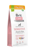 Сухий корм для собак Brit Care Dog Sustainable Sensitive з рибою та комахами 12+2 кг (8595602565757)