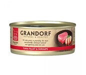 Влажный корм для кошек Grandorf TUNA FILLET &amp; SHRIMPS филе тунца с креветками, 70 г