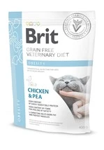 Лечебный сухой корм для котов Brit Obesity для уменьшения избыточного веса и для контроля веса с курицей и горохом 400 г