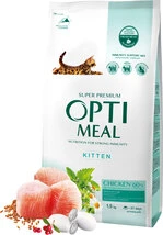 Повнораціонний сухий корм для кошенят Optimeal курка 1.5 кг