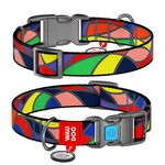 Нашийник для собак нейлоновий WAUDOG Nylon з QR паспортом, малюнок "Вітраж", пластиковий фастекс, Ш 20 мм, Дл 24-40 см