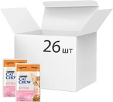 Упаковка влажного корма для котят Purina Cat Chow Kitten кусочки в желе с индейкой и цуккини 85 г x 26 шт