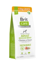 Brit Care Корм ​​Brit Care Dog Sustainable для середніх порід Екологічний вибір для вашого пса 12+2 кг (8595602565733)
