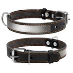 Ошейник "CoLLaR" со светоотражающей лентой (ширина 35мм, длина 48-63см), черный