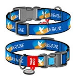 Ошейник для собак нейлоновый WAUDOG Nylon c QR-паспортом, рисунок "Флаг", пластиковый фастекс, L, Ш 25 мм, Дл 31-49 см