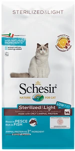 Сухой монопротеиновый корм для взрослых котов Schesir Cat Sterilized &amp; Light с рыбой 10 кг