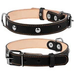 Ошейник "CoLLaR" двойной с украшениями (ширина 25мм, длина 38-50см), черный