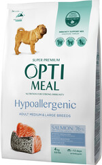 Сухий гіпоалергенний повнораціонний корм Optimeal для собак середніх і великих порід з смаком лосося 4 кг