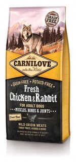 Сухой корм для взрослых собак Carnilove Fresh Muscles, Bones &amp; Joints с курицей и кроликом 12 кг (8595602527526)