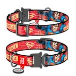 Нашийник для собак нейлоновий WAUDOG Nylon з QR паспортом, малюнок "Супергерой", металевий фастекс, Ш 20 мм, Дл 24-40 см
