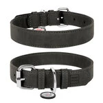 Ошейник для собак из искусственной кожи WAUDOG Eco с QR паспортом, Ш 25 мм, Дл 38-49 см, серый