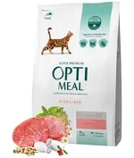 Сухий корм для стерилізованих кішок та кастрованих котів Optimeal Sterilised з високим вмістом яловичини та сорго 4 кг