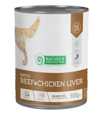 Влажный корм для взрослых собак с говядиной и куриной печенью Nature's Protection Beef and Chicken Liver 800 г