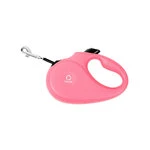 Поводок-рулетка CoLLaR для собак, размер M, 25 кг, 5 м, лента, розовый