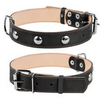Ошейник "CoLLaR" двойной с украшениями (ширина 35мм, длина 48-63см), черный
