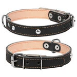 Ошейник "CoLLaR" двойной с украшениями (ширина 20мм, длина 32-40см), черный