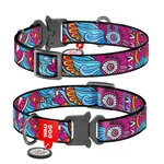 Нашийник для собак нейлоновий WAUDOG Nylon з QR паспортом, малюнок "Літо", металевий пряжка-фастекс, Ш 25 мм, Дл 35-58 см